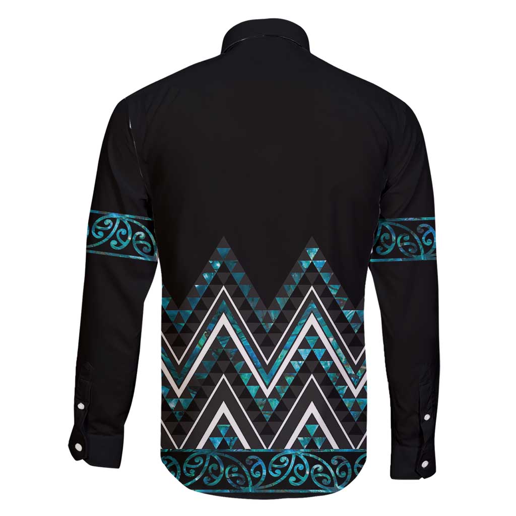 Paua Shell Aotearoa Mangopare Kowhaiwhai and Niho Taniwha Family Matching Short Sleeve Bodycon Dress and Hawaiian Shirt Maori New Zealand