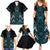 Paua Shell Aotearoa Mangopare Kowhaiwhai and Niho Taniwha Family Matching Summer Maxi Dress and Hawaiian Shirt Maori New Zealand