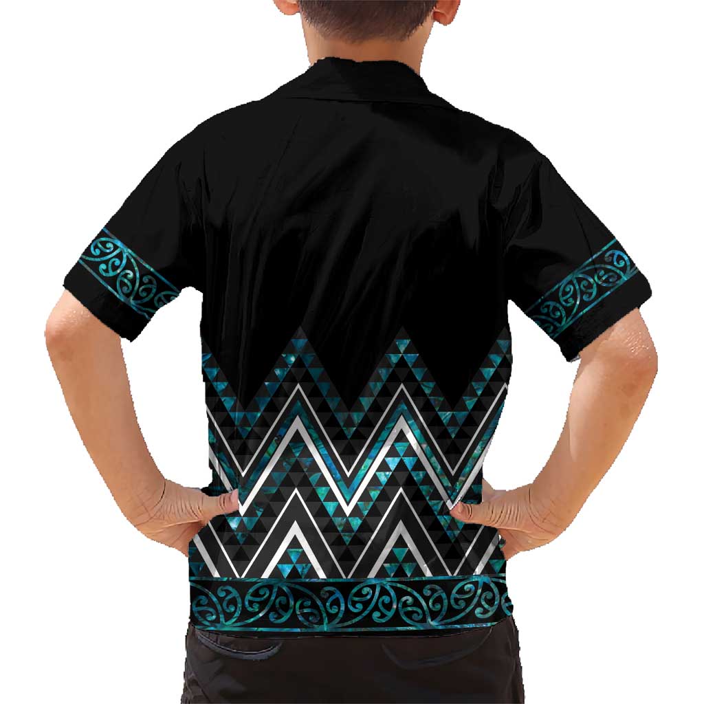 Paua Shell Aotearoa Mangopare Kowhaiwhai and Niho Taniwha Hawaiian Shirt Maori New Zealand