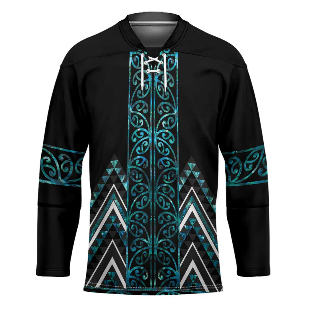 Paua Shell Aotearoa Mangopare Kowhaiwhai Niho Taniwha Hockey Jersey Maori New Zealand - Polynesian Pride