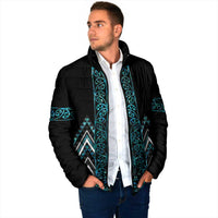 Paua Shell Aotearoa Mangopare Kowhaiwhai Niho Taniwha Padded Jacket Maori New Zealand - Polynesian Pride