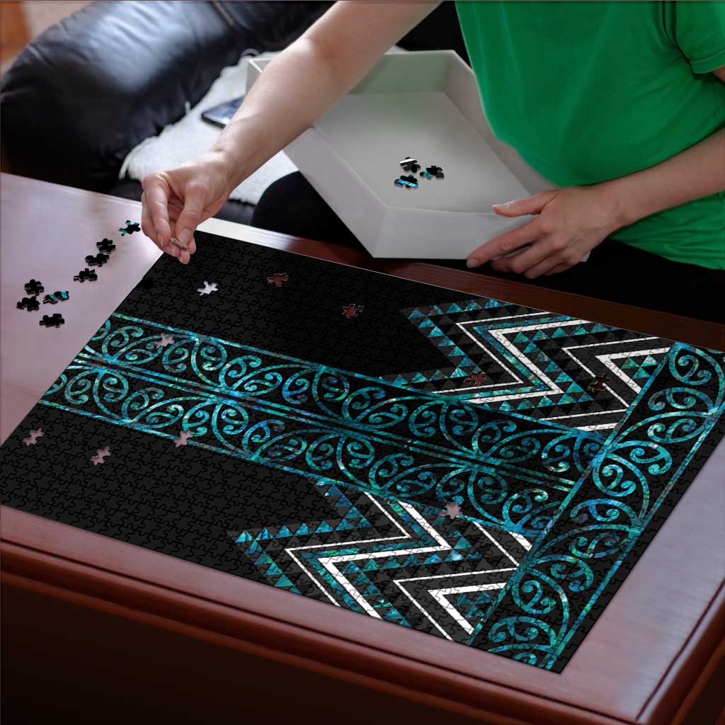 Paua Shell Aotearoa Mangopare Kowhaiwhai Niho Taniwha Puzzle Maori New Zealand - Polynesian Pride