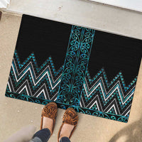 Paua Shell Aotearoa Mangopare Kowhaiwhai and Niho Taniwha Rubber Doormat Maori New Zealand