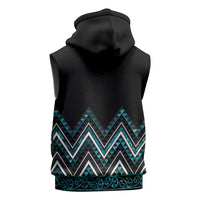 Paua Shell Aotearoa Mangopare Kowhaiwhai Niho Taniwha Sleeveless Zip Hoodie Maori New Zealand - Polynesian Pride