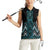 Paua Shell Aotearoa Mangopare Kowhaiwhai and Niho Taniwha Women Sleeveless Polo Shirt Maori New Zealand