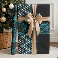 Paua Shell Aotearoa Mangopare Kowhaiwhai and Niho Taniwha Wrapping Paper Maori New Zealand - Polynesian Pride