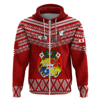 Tonga Rugby Hoodie 2023 World Cup Tongan Kupesi Ngatu Pattern LT14 - Polynesian Pride