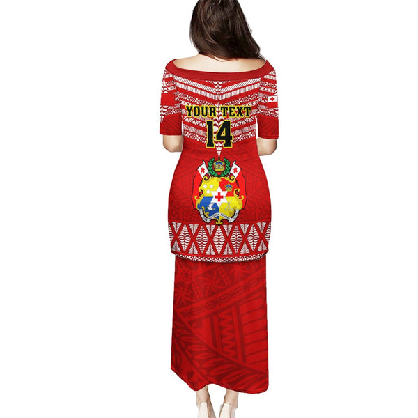 Tonga Rugby Off Shoulder Long Dress Kupesi Ngatu Ver.02