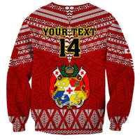 Custom Tonga Rugby Sweatshirt 2023 World Cup Tongan Kupesi Ngatu Pattern LT14 - Polynesian Pride