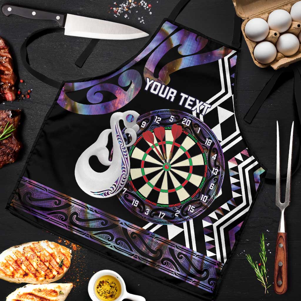 Personalised New Zealand Darts Apron Ngutukaka Manaia Taniko Luxury Purple - Polynesian Pride