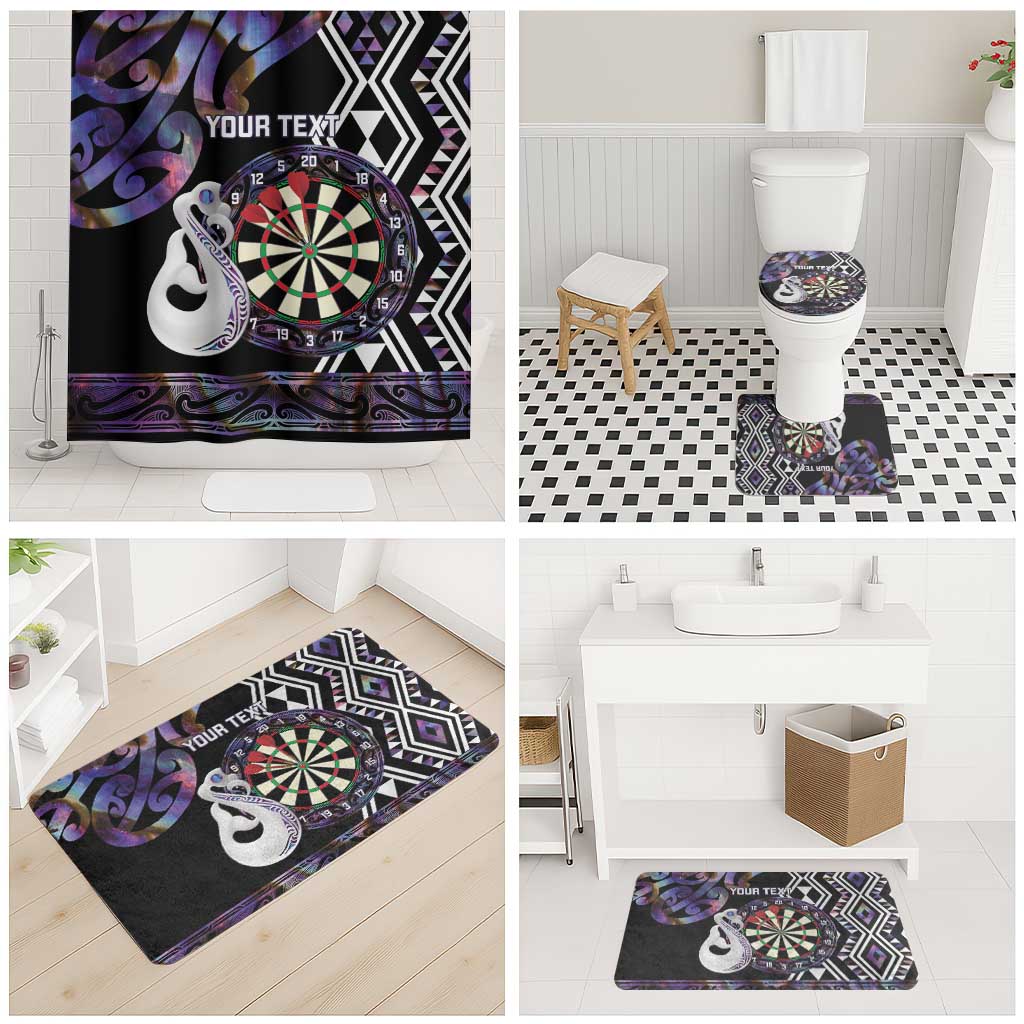 Personalised New Zealand Darts Bathroom Set Ngutukaka Manaia Taniko Luxury Purple - Polynesian Pride