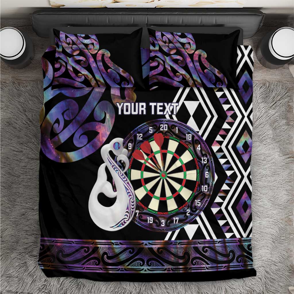 Personalised New Zealand Darts Bedding Set Ngutukaka Manaia Taniko Luxury Purple - Polynesian Pride