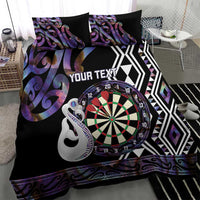 Personalised New Zealand Darts Bedding Set Ngutukaka Manaia Taniko Luxury Purple - Polynesian Pride