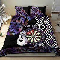 Personalised New Zealand Darts Bedding Set Ngutukaka Manaia Taniko Luxury Purple - Polynesian Pride