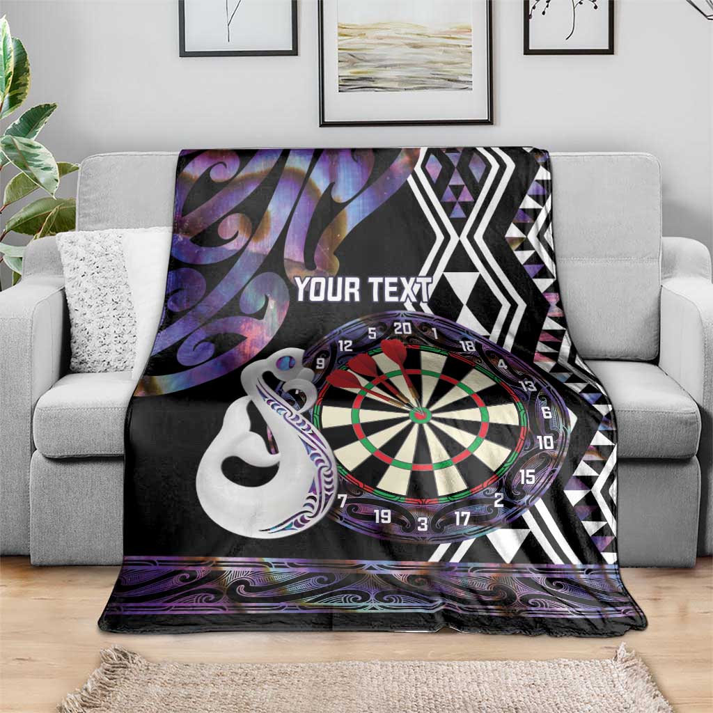 Personalised New Zealand Darts Blanket Ngutukaka Manaia Taniko Luxury Purple - Polynesian Pride