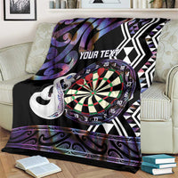Personalised New Zealand Darts Blanket Ngutukaka Manaia Taniko Luxury Purple - Polynesian Pride