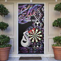 Personalised New Zealand Darts Door Cover Ngutukaka Manaia Taniko Luxury Purple - Polynesian Pride