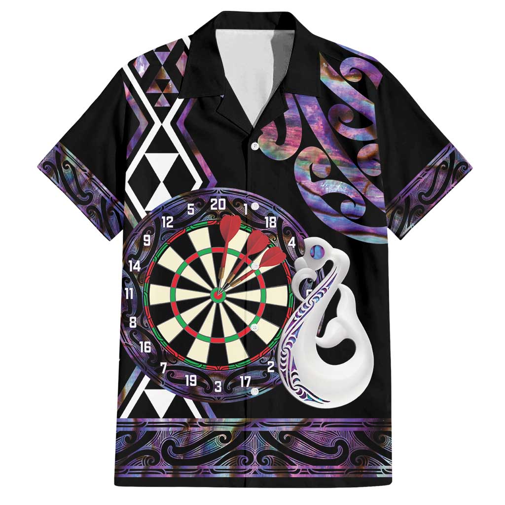 Personalised New Zealand Darts Family Matching Long Sleeve Bodycon Dress and Hawaiian Shirt Ngutukaka Manaia Taniko Luxury Purple - Polynesian Pride