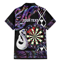 Personalised New Zealand Darts Family Matching Mermaid Dress and Hawaiian Shirt Ngutukaka Manaia Taniko Luxury Purple - Polynesian Pride