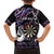 Personalised New Zealand Darts Family Matching Off The Shoulder Long Sleeve Dress and Hawaiian Shirt Ngutukaka Manaia Taniko Luxury Purple - Polynesian Pride