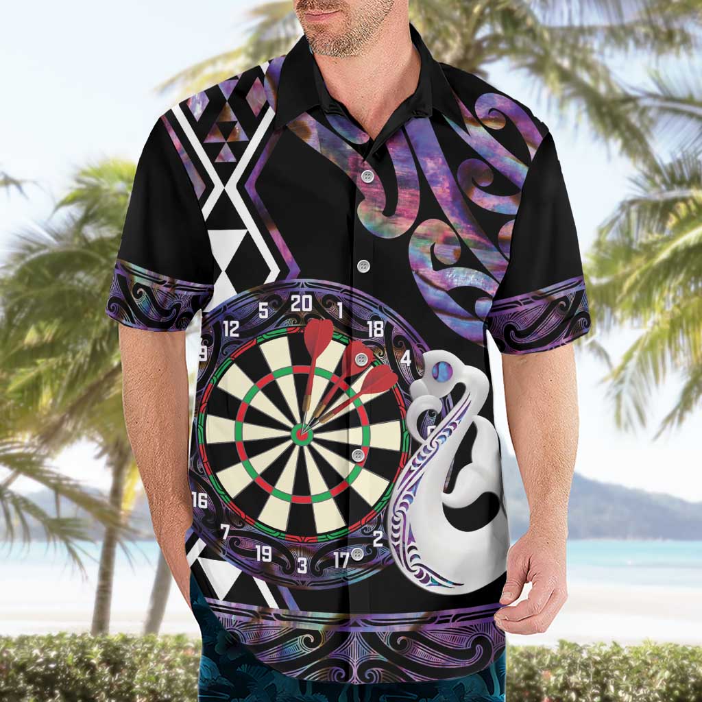 Personalised New Zealand Darts Hawaiian Shirt Ngutukaka Manaia Taniko Luxury Purple - Polynesian Pride