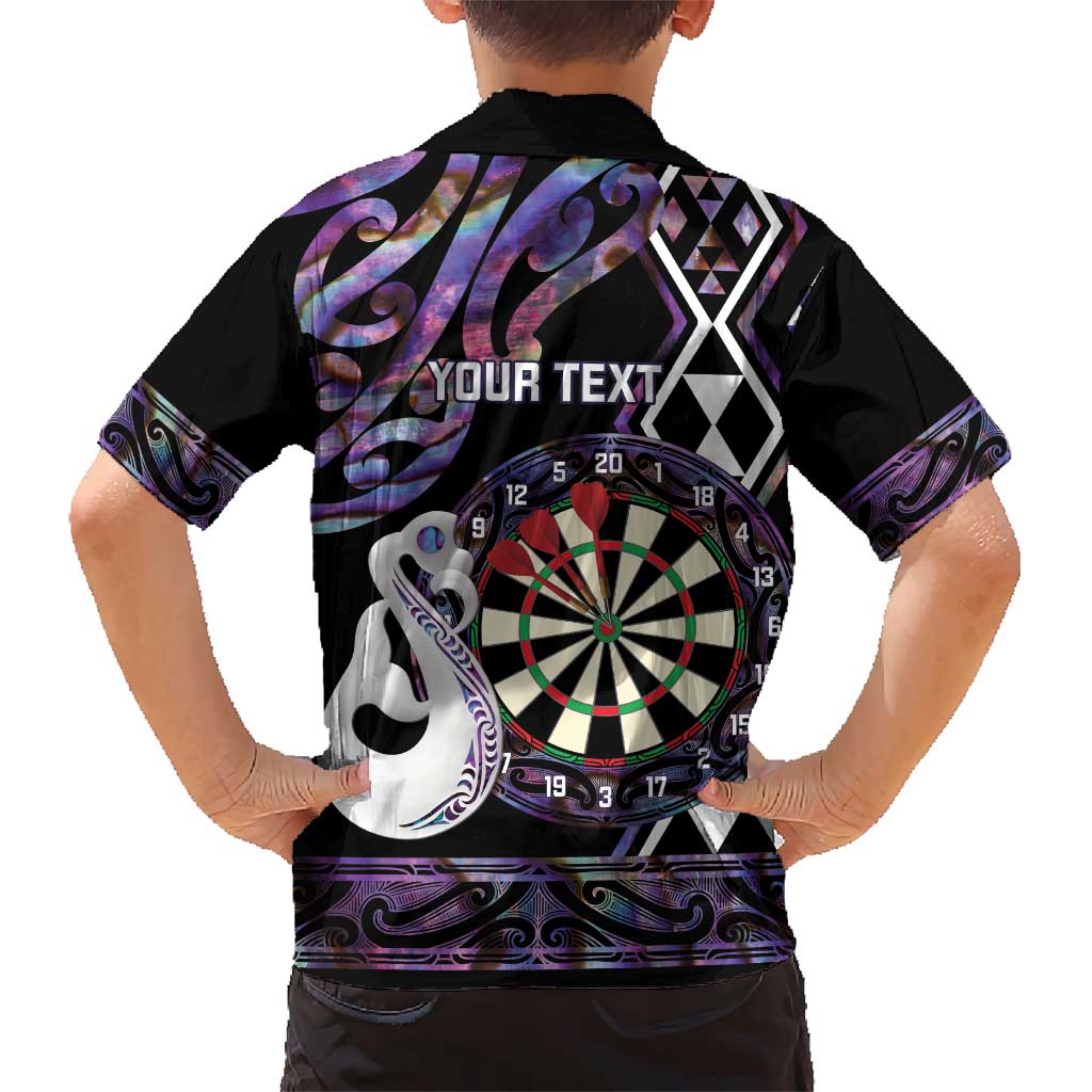 Personalised New Zealand Darts Hawaiian Shirt Ngutukaka Manaia Taniko Luxury Purple - Polynesian Pride