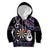 Personalised New Zealand Darts Kid Hoodie Ngutukaka Manaia Taniko Luxury Purple - Polynesian Pride