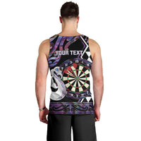 Personalised New Zealand Darts Men Tank Top Ngutukaka Manaia Taniko Luxury Purple - Polynesian Pride