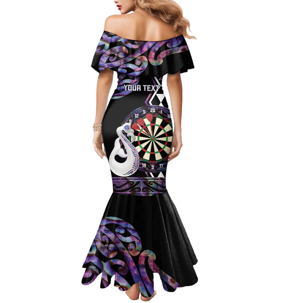 Personalised New Zealand Darts Mermaid Dress Ngutukaka Manaia Taniko Luxury Purple - Polynesian Pride