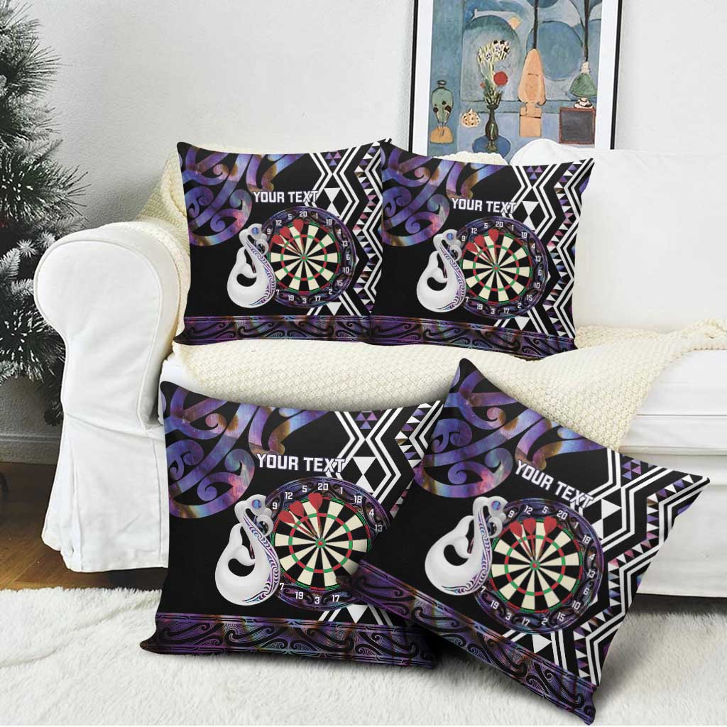 Personalised New Zealand Darts Pillow Cover Ngutukaka Manaia Taniko Luxury Purple - Polynesian Pride