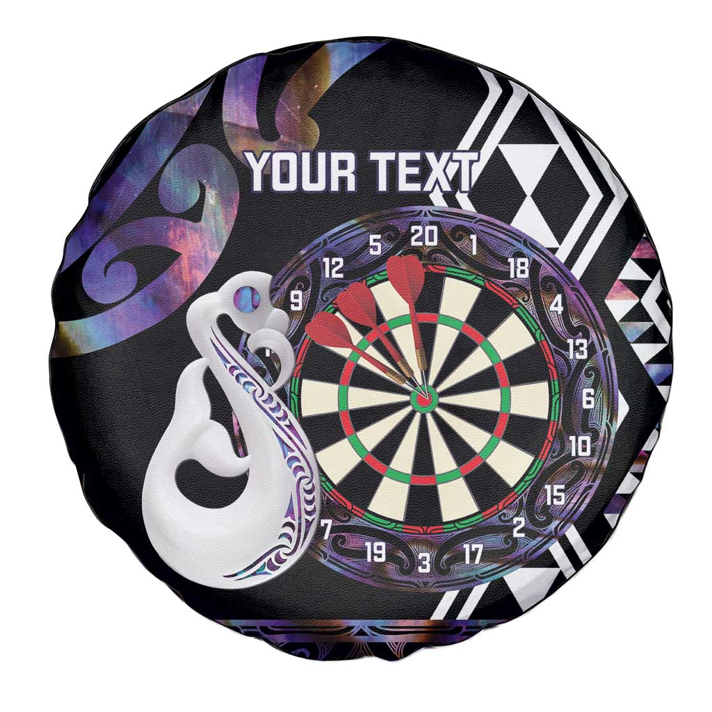 Personalised New Zealand Darts Spare Tire Cover Ngutukaka Manaia Taniko Luxury Purple - Polynesian Pride