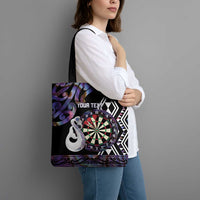 Personalised New Zealand Darts Tote Bag Ngutukaka Manaia Taniko Luxury Purple - Polynesian Pride
