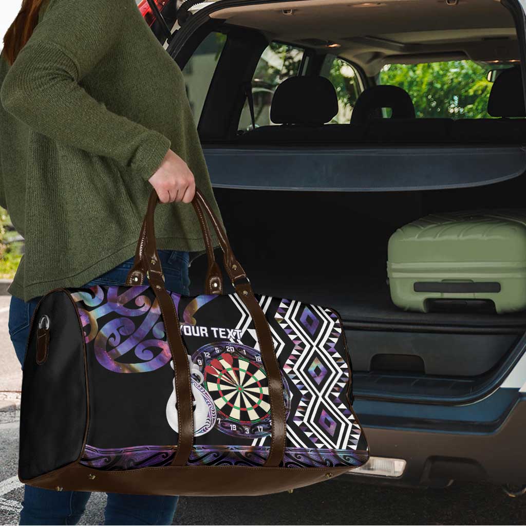 Personalised New Zealand Darts Travel Bag Ngutukaka Manaia Taniko Luxury Purple - Polynesian Pride