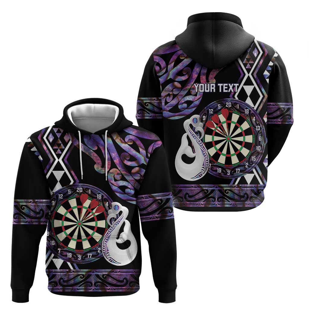 Personalised New Zealand Darts Zip Hoodie Ngutukaka Manaia Taniko Luxury Purple - Polynesian Pride