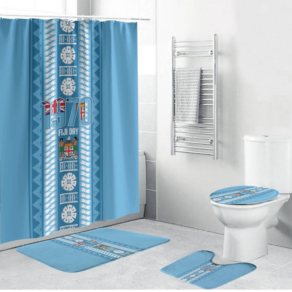 Fiji Day 1970 Bathroom Set For Fiji Ever Fiji Tapa Pattern Blue