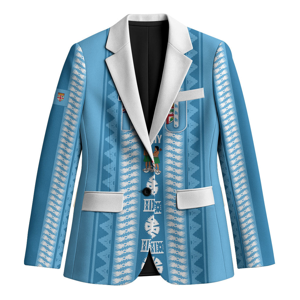 Fiji Day 1970 Blazer For Fiji Ever Fiji Tapa Pattern Blue