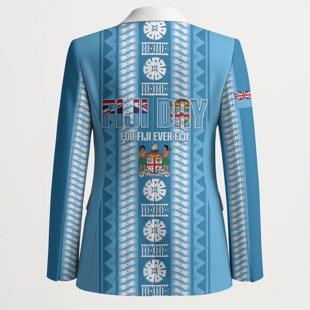 Fiji Day 1970 Blazer For Fiji Ever Fiji Tapa Pattern Blue