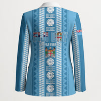 Fiji Day 1970 Blazer For Fiji Ever Fiji Tapa Pattern Blue