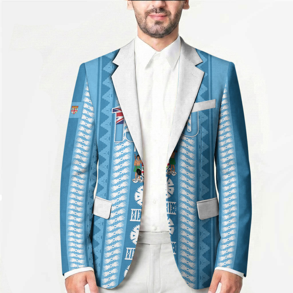 Fiji Day 1970 Blazer For Fiji Ever Fiji Tapa Pattern Blue