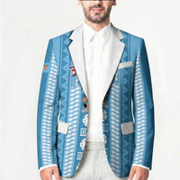 Fiji Day 1970 Blazer For Fiji Ever Fiji Tapa Pattern Blue