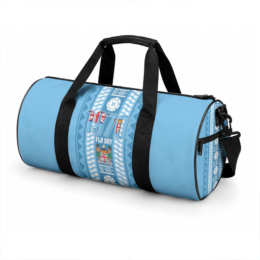 Fiji Day 1970 Duffle Bag For Fiji Ever Fiji Tapa Pattern Blue