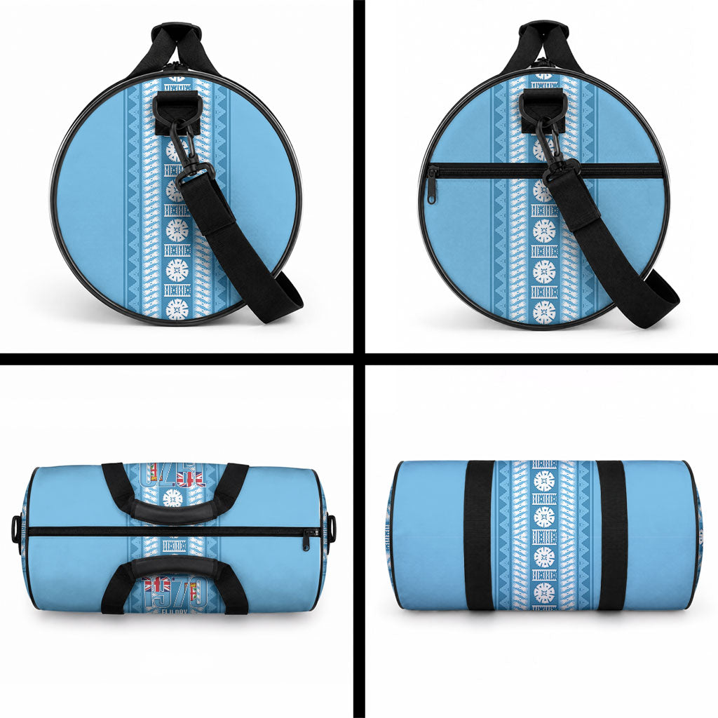 Fiji Day 1970 Duffle Bag For Fiji Ever Fiji Tapa Pattern Blue