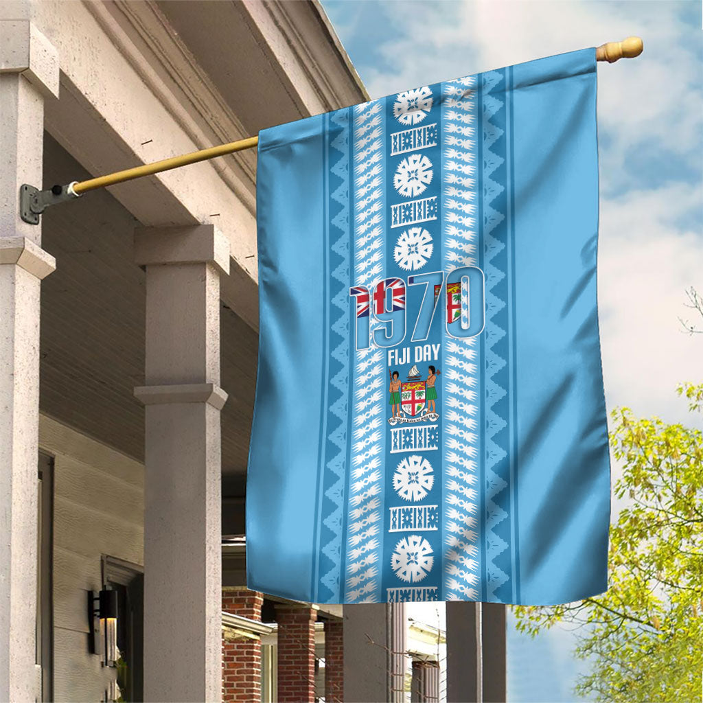 Fiji Day 1970 Garden Flag For Fiji Ever Fiji Tapa Pattern Blue