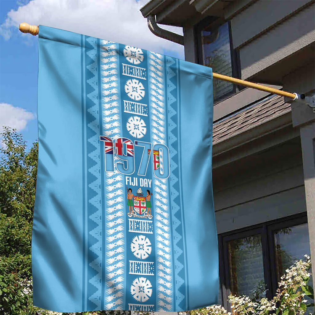 Fiji Day 1970 Garden Flag For Fiji Ever Fiji Tapa Pattern Blue