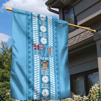 Fiji Day 1970 Garden Flag For Fiji Ever Fiji Tapa Pattern Blue