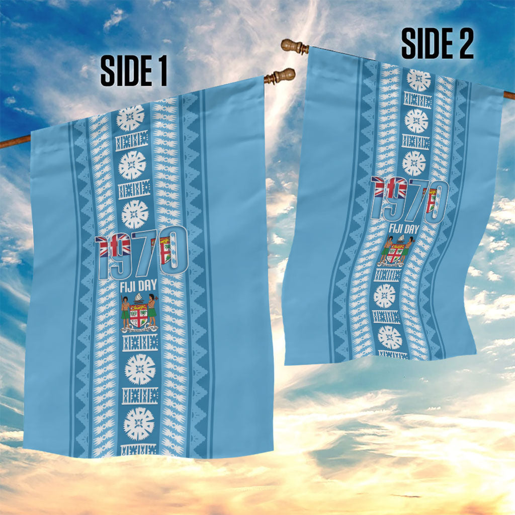 Fiji Day 1970 Garden Flag For Fiji Ever Fiji Tapa Pattern Blue