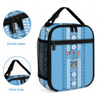 Fiji Day 1970 Lunch Bag For Fiji Ever Fiji Tapa Pattern Blue
