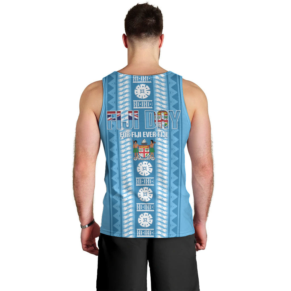Fiji Day 1970 Men Tank Top For Fiji Ever Fiji Tapa Pattern Blue