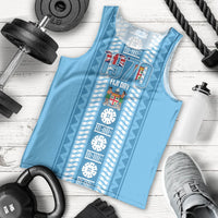 Fiji Day 1970 Men Tank Top For Fiji Ever Fiji Tapa Pattern Blue