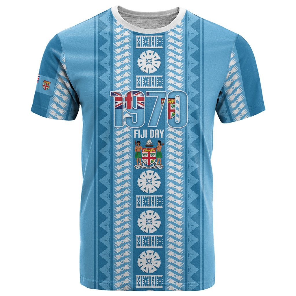 Fiji Day 1970 T Shirt For Fiji Ever Fiji Tapa Pattern Blue